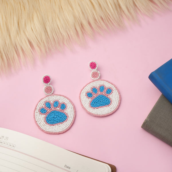 Multicolor Paw Shape Handmade Earrings