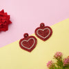 Sparky Red Heart Shape Earrings