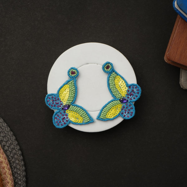 Multicolor Beads Hand Crafted Butterfly Earring