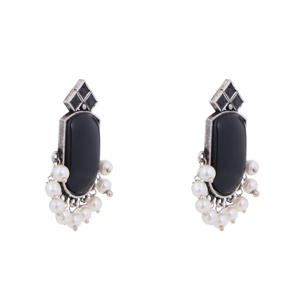 Black Ethnic Stud Tradittional Oxidized Earring