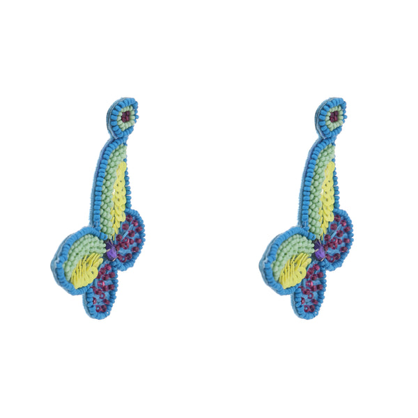 Multicolor Beads Hand Crafted Butterfly Earring