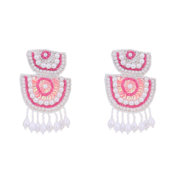 PINK AND WHITE PEARL EARRINGS