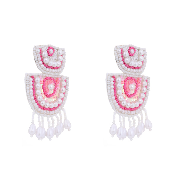 PINK AND WHITE PEARL EARRINGS