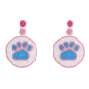 Multicolor Paw Shape Handmade Earrings
