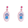 Multicolor Paw Shape Handmade Earrings
