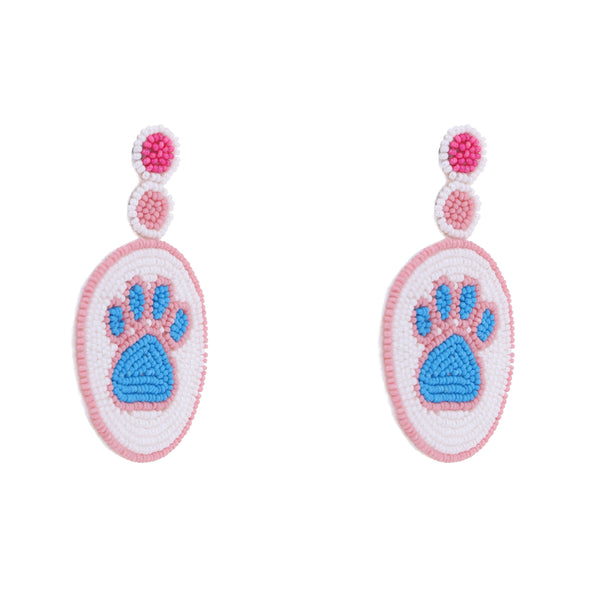 Multicolor Paw Shape Handmade Earrings