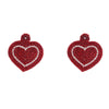 Sparky Red Heart Shape Earrings