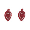 Sparky Red Heart Shape Earrings