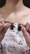 Black Ethnic Stud Tradittional Oxidized Earring
